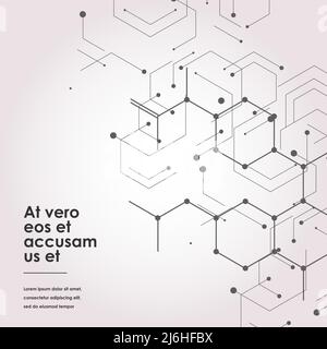 Modern connect molecular structure with hexagon vector elements Stock Vector