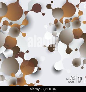 Abstract molecules background with cells structure and DNA molecule Stock Vector