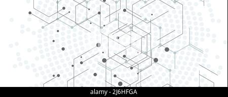 Abstract geometric background with connect hexagons Stock Vector
