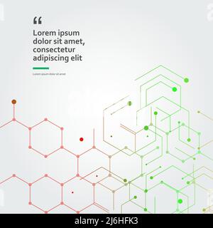 Molecular hexagons structures on white background. Vector illustration Stock Vector