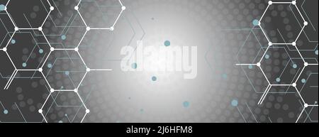 Abstract geometric background with connect hexagons Stock Vector