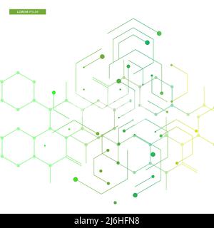Molecular hexagons structures on white background. Vector illustration Stock Vector
