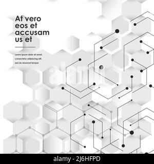 Hexagons connect background and abstract science design. Vector illustration Stock Vector