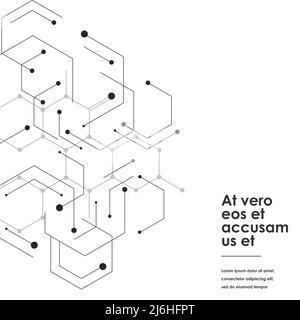 Molecular hexagons structures on white background. Vector illustration Stock Vector