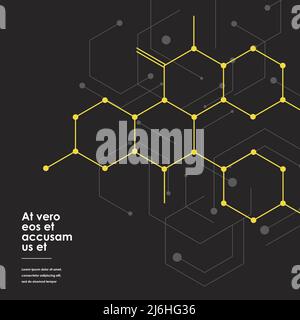 Connection structure on vector science background. Abstract polygonal space grey background with connecting dots and lines Stock Vector