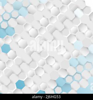 Simple blue background with connect hexagons Stock Vector