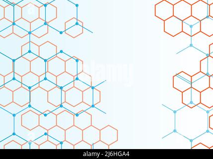 Abstract background with connect hexagons. Vector illustration Stock Vector