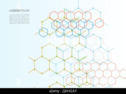 Dots and lines with connections design background Stock Vector