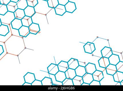 Abstract background with connect hexagons. Vector illustration Stock Vector