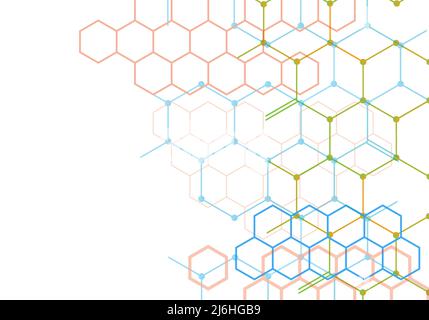 Abstract geometric background, Hexagon connection trend design Stock Vector