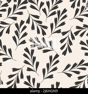 Simple flower twig seamless pattern design for wallpaper, wrapping paper, background, fabric. Stock Vector