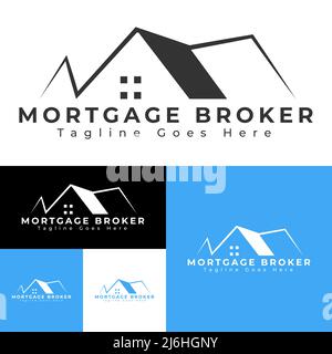 Mortgage Broker Logo.Vector Illustration.Black And White. Stock Vector
