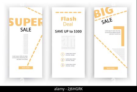 Business banners. Social Media Design. Template vector. Abstract dashed line and dots geometry shapes. Vector illustration Stock Vector