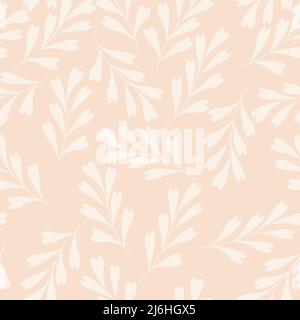 Simple flower twig seamless pattern design for wallpaper, wrapping paper, background, fabric. Stock Vector