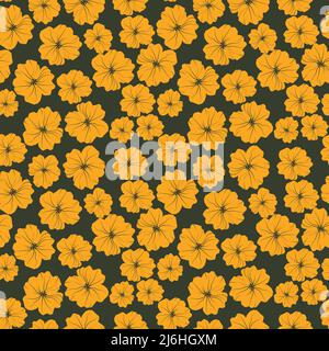 Simple flower  seamless pattern design for wallpaper, wrapping paper, background, fabric. Stock Vector