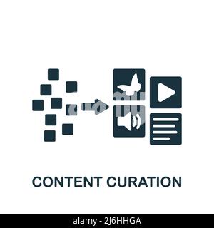 Content Curation icon. Monochrome simple Community icon for templates, web design and infographics Stock Vector