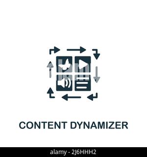Content Dynamizer icon. Monochrome simple Community icon for templates, web design and infographics Stock Vector