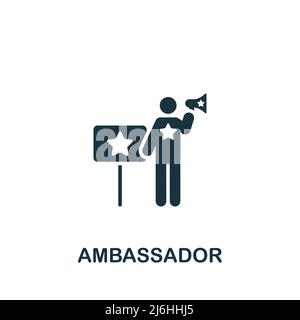 Ambassador icon. Monochrome simple Community icon for templates, web design and infographics Stock Vector