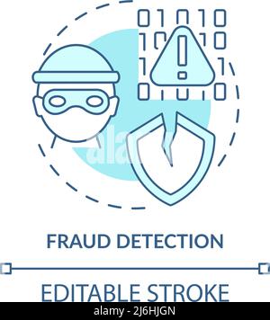 Fraud detection turquoise concept icon Stock Vector