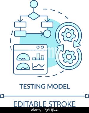 Testing model turquoise concept icon Stock Vector
