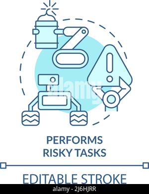 Performs risky tasks turquoise concept icon Stock Vector
