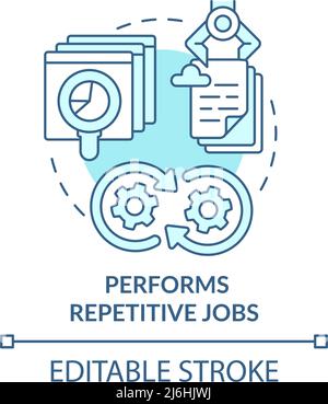 Performs repetitive jobs turquoise concept icon Stock Vector