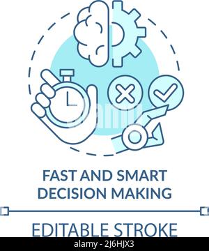 Fast and smart decision making turquoise concept icon Stock Vector