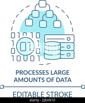 Processes large amounts of data blue gradient concept icon Stock Vector ...