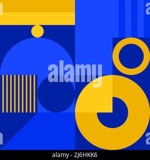Geometric abstract vector pattern artwork made with various geometry shapes and elements. Digital graphics design for poster, cover, art, presentation Stock Vector