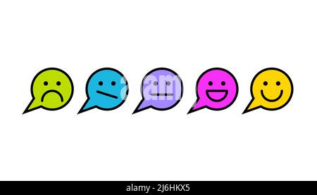 Reaction icon, negative and positive emotions. Comment bubble. Stock Vector