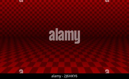 Abstract geometric checkered room, podium, stage. Vector illustration, mockup Stock Vector