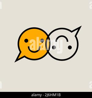 Two comments with logo smiles. Communication icon Stock Vector