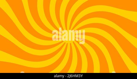 Sun orange rays, vortex element, geometric sunny background. Circus and carnival element Stock Vector