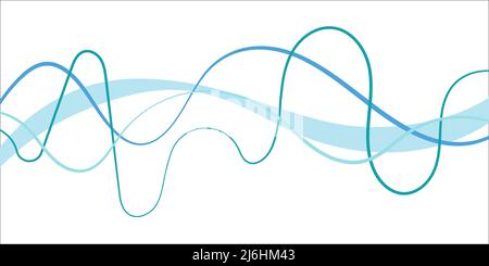 Water waves, blue lines. Abstract motion, Water pattern Stock Vector