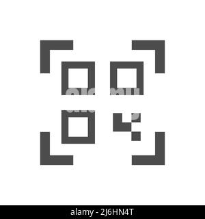 Qr code scan black vector icon. Filled simple glyph symbol. Stock Vector