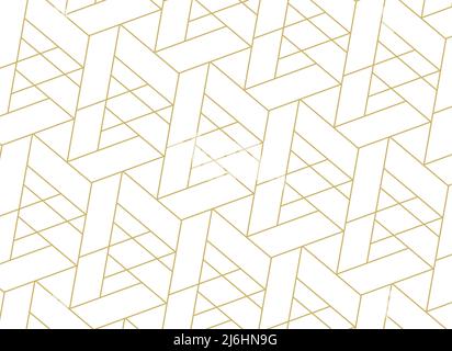 abstract gold polygon shape, geometric pattern texture background, triangle and hexagon, illustration, line art Stock Photo