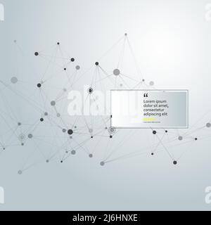 Abstract polygonal with connecting dots and lines. Connection science background Stock Vector