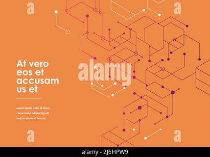 Abstract structures of a hexagonal model. Brochure design Stock Vector
