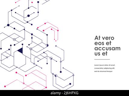 Abstract structures of a hexagonal model. Brochure design Stock Vector