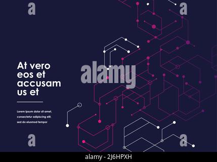 Abstract structures of a hexagonal model. Brochure design. Stock Vector