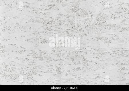 Texture of white painted osb wooden boards as background Stock Photo