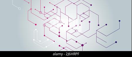 Vector connect lines and dots. Banner template for technology. Stock Vector