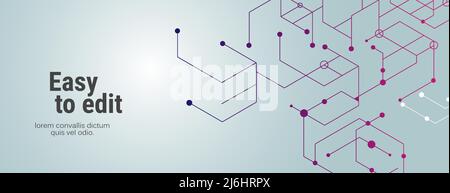 Vector connect lines and dots. Banner template for technology. Stock Vector