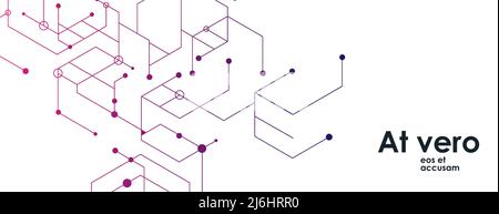 Vector connect lines and dots. Banner template for technology. Stock Vector