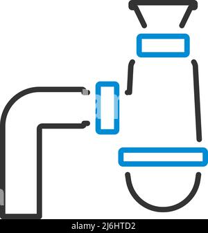 Bathroom Siphon Icon. Editable Bold Outline With Color Fill Design. Vector Illustration. Stock Vector