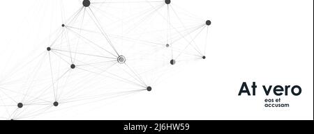 Vector template with molecular connect with dots and lines Stock Vector