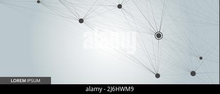 Vector template with molecular connect with dots and lines Stock Vector