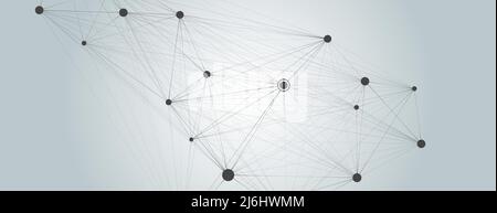 Vector template with molecular connect with dots and lines Stock Vector