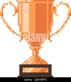 Pixel art bronze cup award trophy icon Stock Vector Image & Art - Alamy
