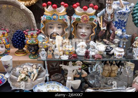 Antique Shop Display Spaccanapoli Naples Italy Stock Photo